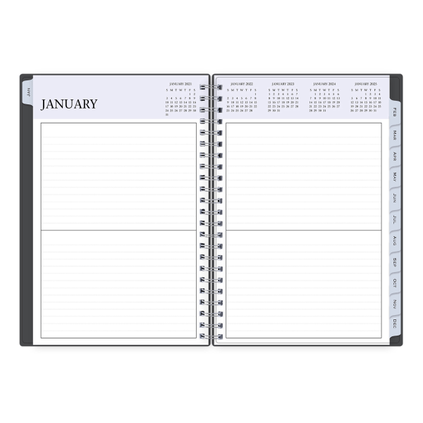 slide 2 of 3, Blue Sky Non-Dated Perpetual Daily Wirebound Planner, 5.5" x 8.5", 5.5 in