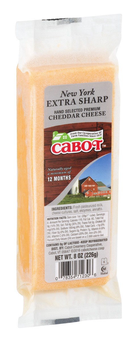 slide 4 of 7, Cabot Creamery Bar New York Extra Sharp Yellow Cheddar Cheese - 8 Oz, 8 oz
