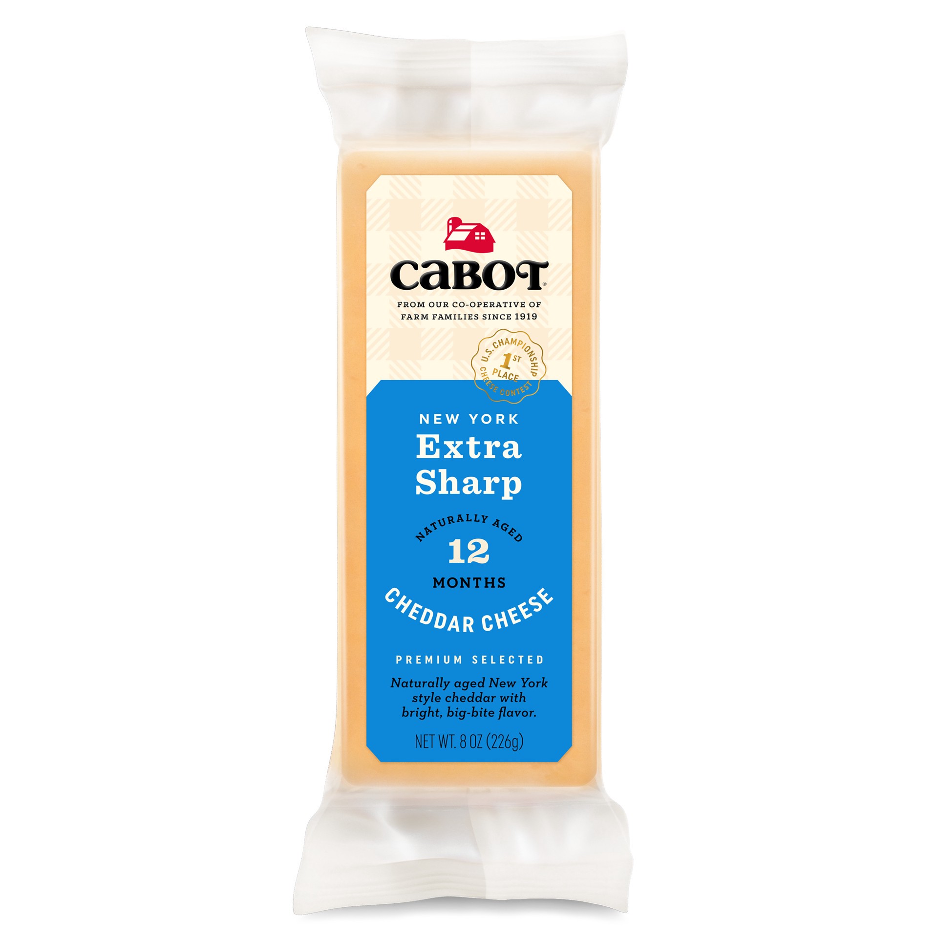 slide 1 of 7, Cabot New York Extra Sharp Yellow Cheddar Cheese Deli - 8 oz., 8 oz