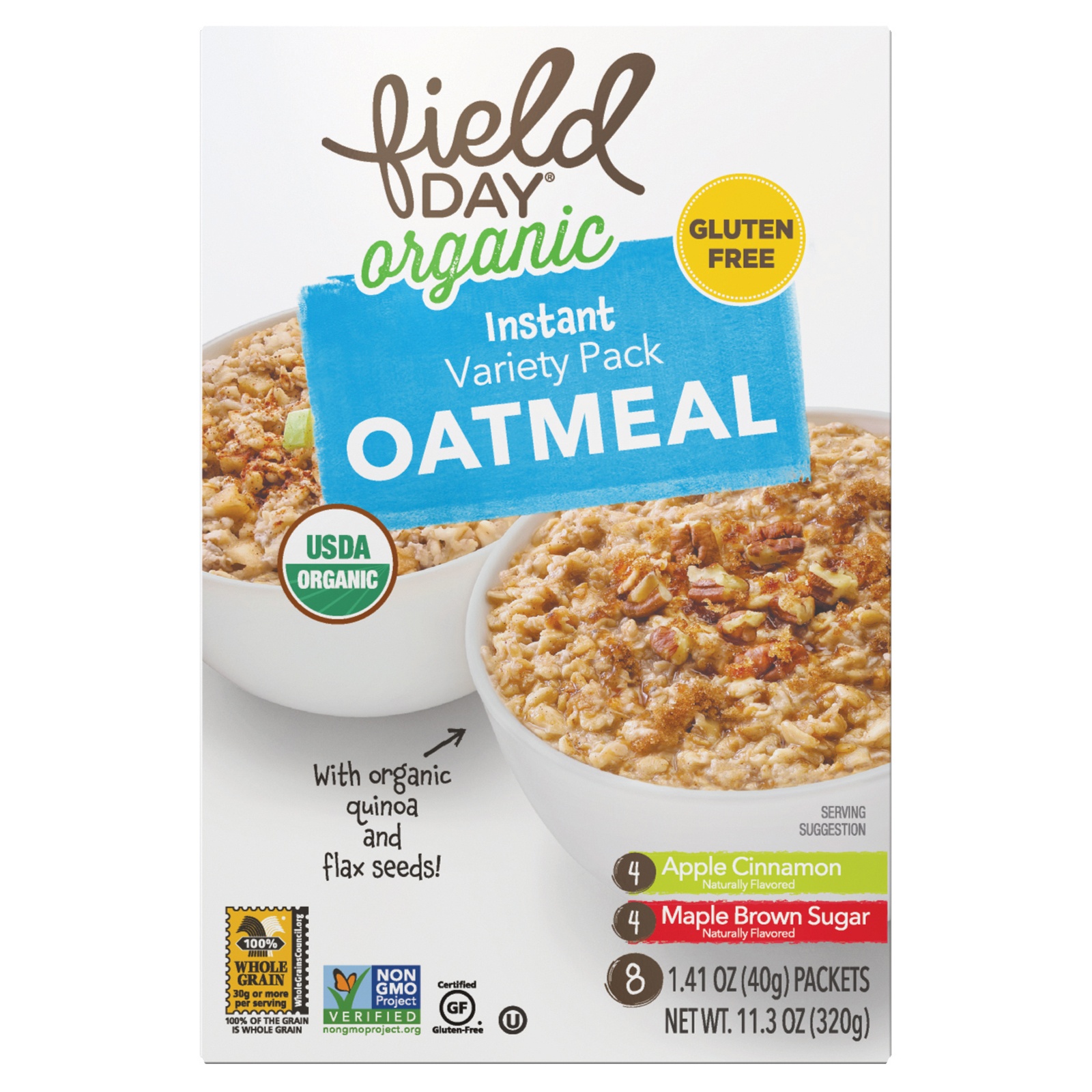 slide 1 of 1, Field Day Organic Instant Variety Pack Oatmeal, 11.29 oz