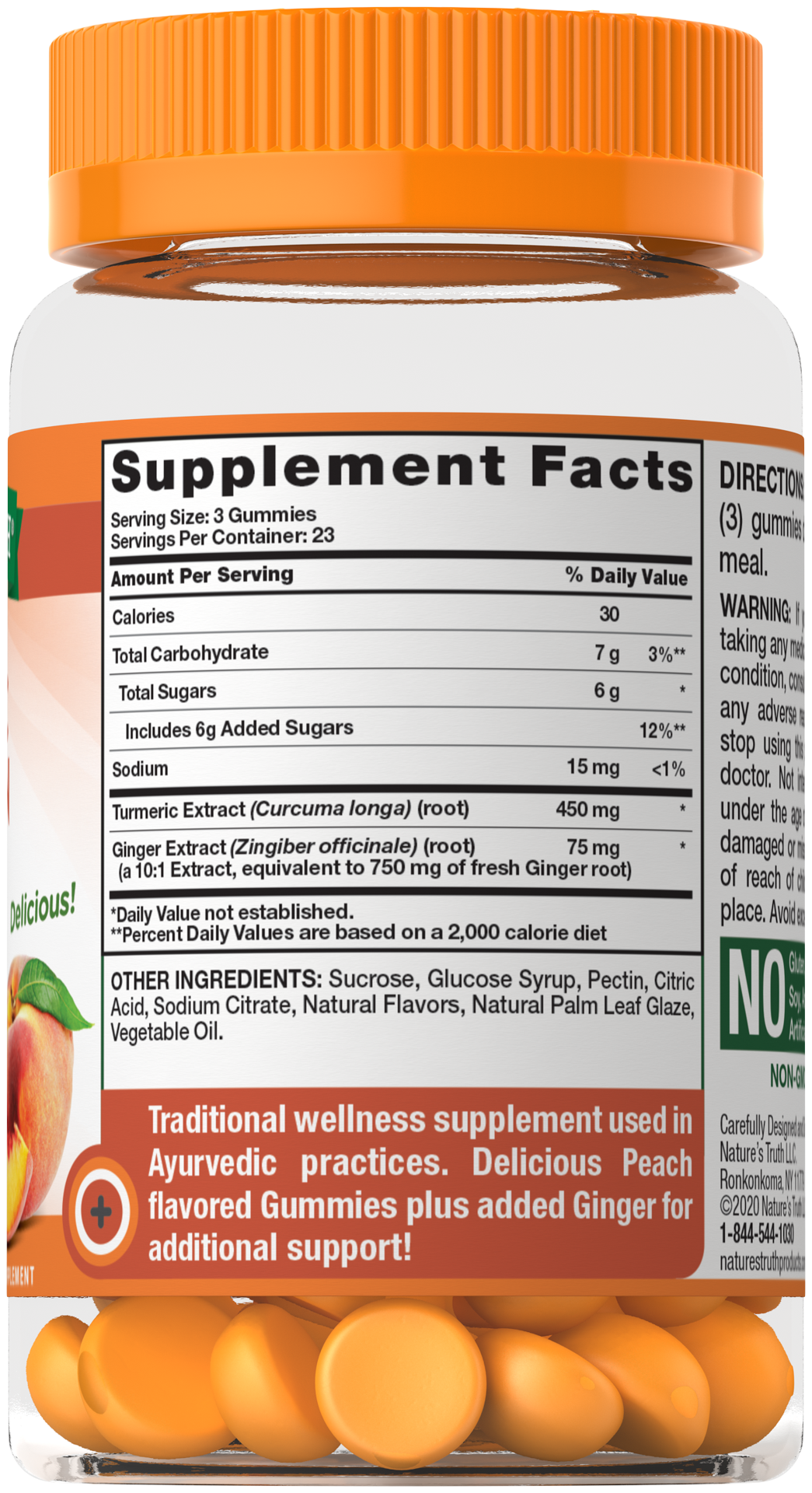 slide 2 of 4, Nature's Truth NT Turmeric & Ginger 70 Gummies, 70 ct