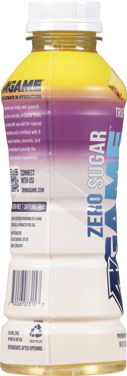 slide 6 of 13, A-Game Premium Zero Sugar Tropical Sports Drink 16 fl oz, 16 oz
