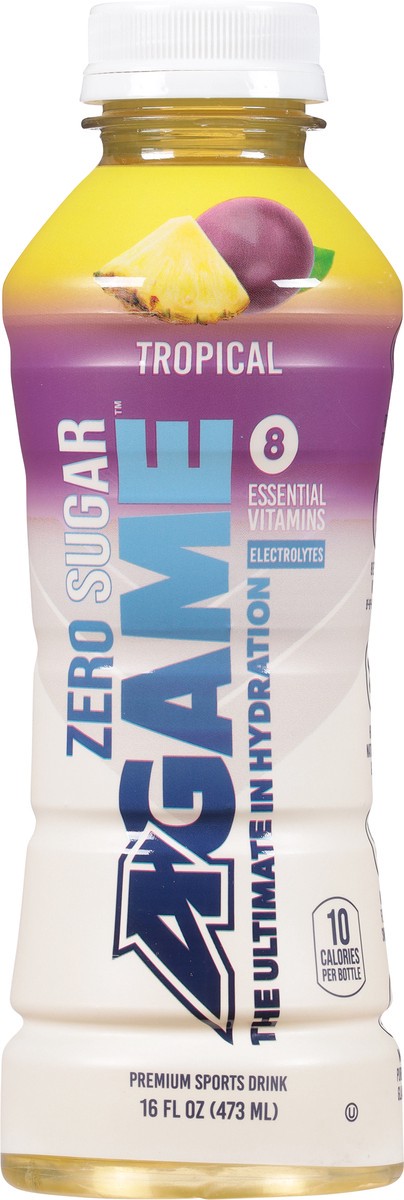 slide 12 of 13, A-Game Premium Zero Sugar Tropical Sports Drink 16 fl oz, 16 oz