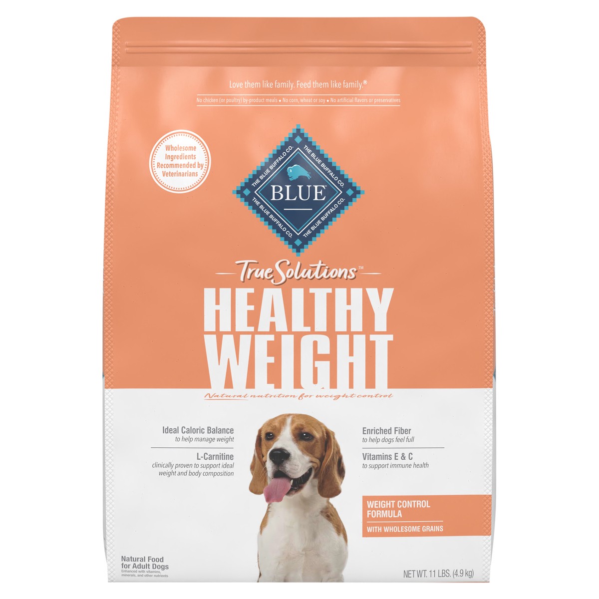 slide 1 of 9, BLUE Buffalo True Solutions Fit & Healthy Weight Control Adult Dog, 11 lb