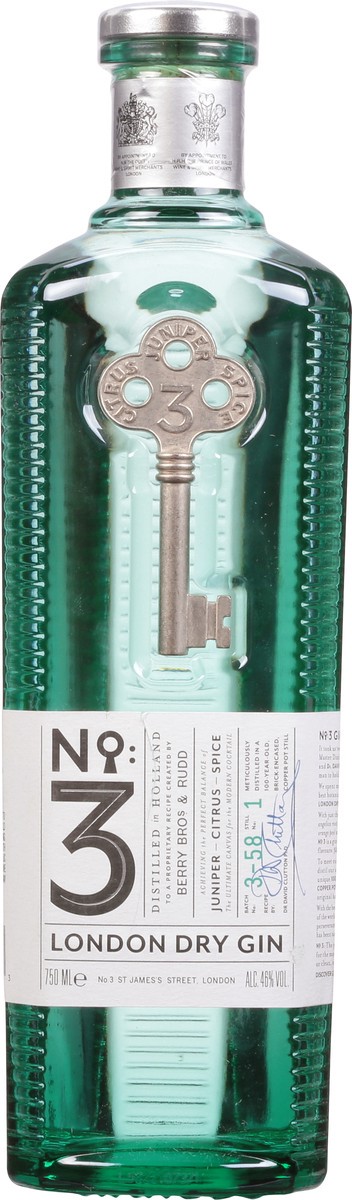 slide 9 of 9, No. 3 London Dry Juniper Citrus Spice Gin 750 ml, 750 ml