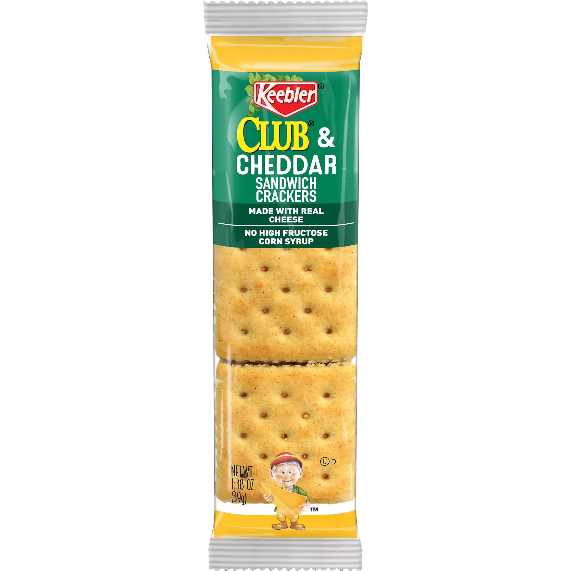 slide 1 of 5, Keebler Sandwich Crackers, Single Serve Snack Crackers, Office and Kids Snacks, Club and Cheddar, 1.38oz Pack, 1 Pack, 1.38 oz