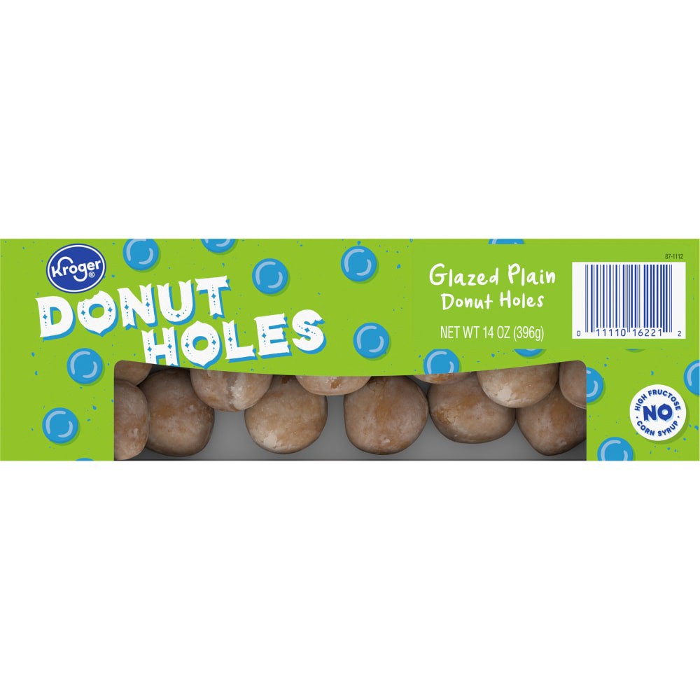 slide 4 of 6, Kroger Glazed Plain Donut Holes, 14 oz