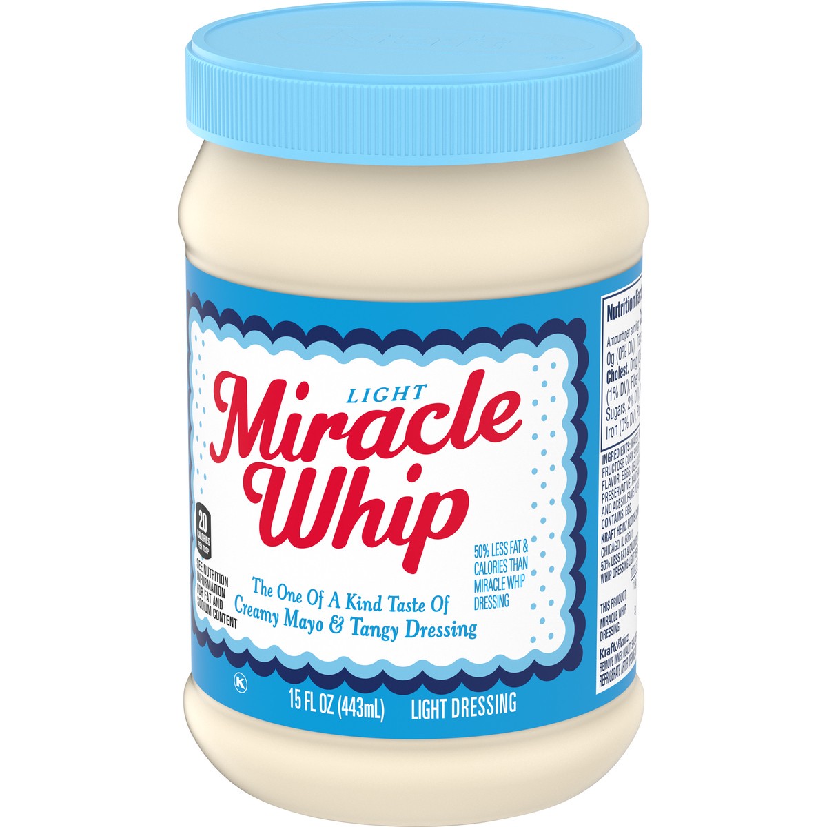 slide 9 of 9, Miracle Whip Light Mayo-like Dressing, 15 fl oz Jar, 15 fl oz