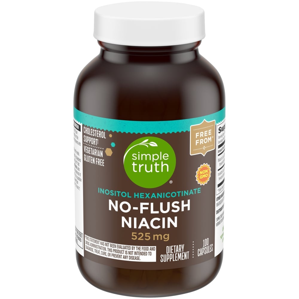 slide 1 of 1, Simple Truth No Flush Niacin Capsules, 525 mg, 100 ct