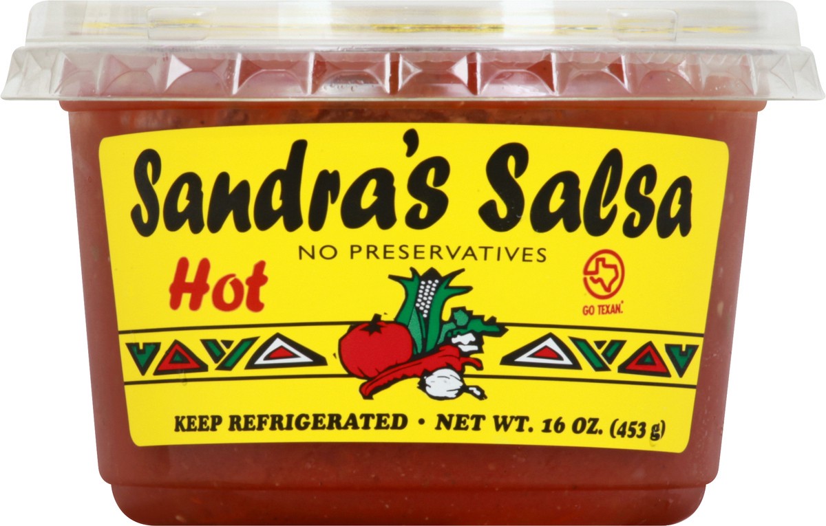 slide 4 of 13, Sandras Salsa Hot Salsa 16 oz, 16 oz