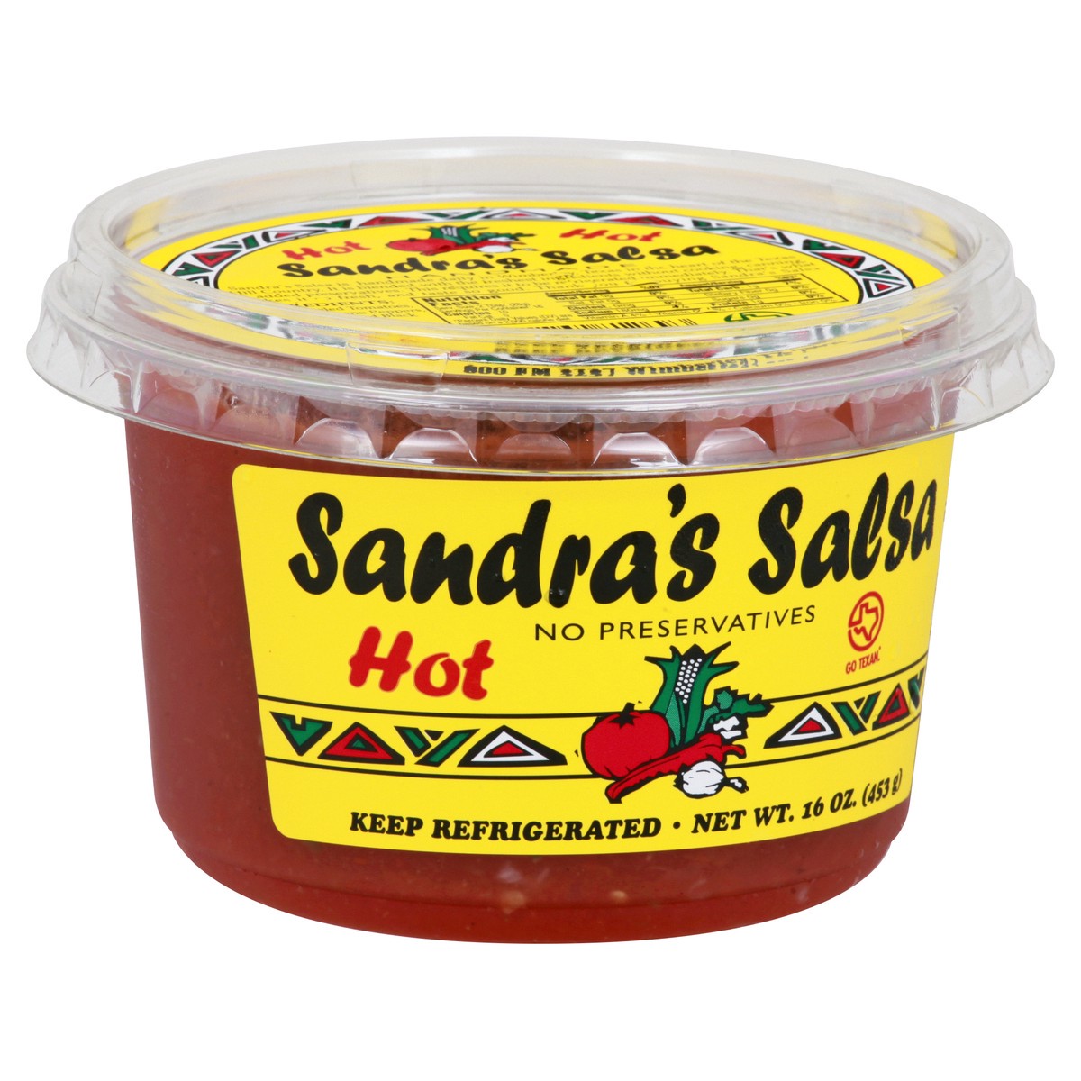 slide 2 of 13, Sandras Salsa Hot Salsa 16 oz, 16 oz