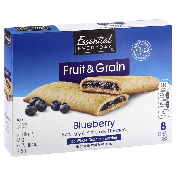 slide 1 of 1, Essential Everyday Blueberry Fruit & Grain Bars, 10.4 oz