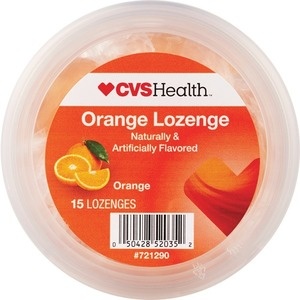 slide 1 of 1, CVS Health Throat Lozenge Orange, 15 ct