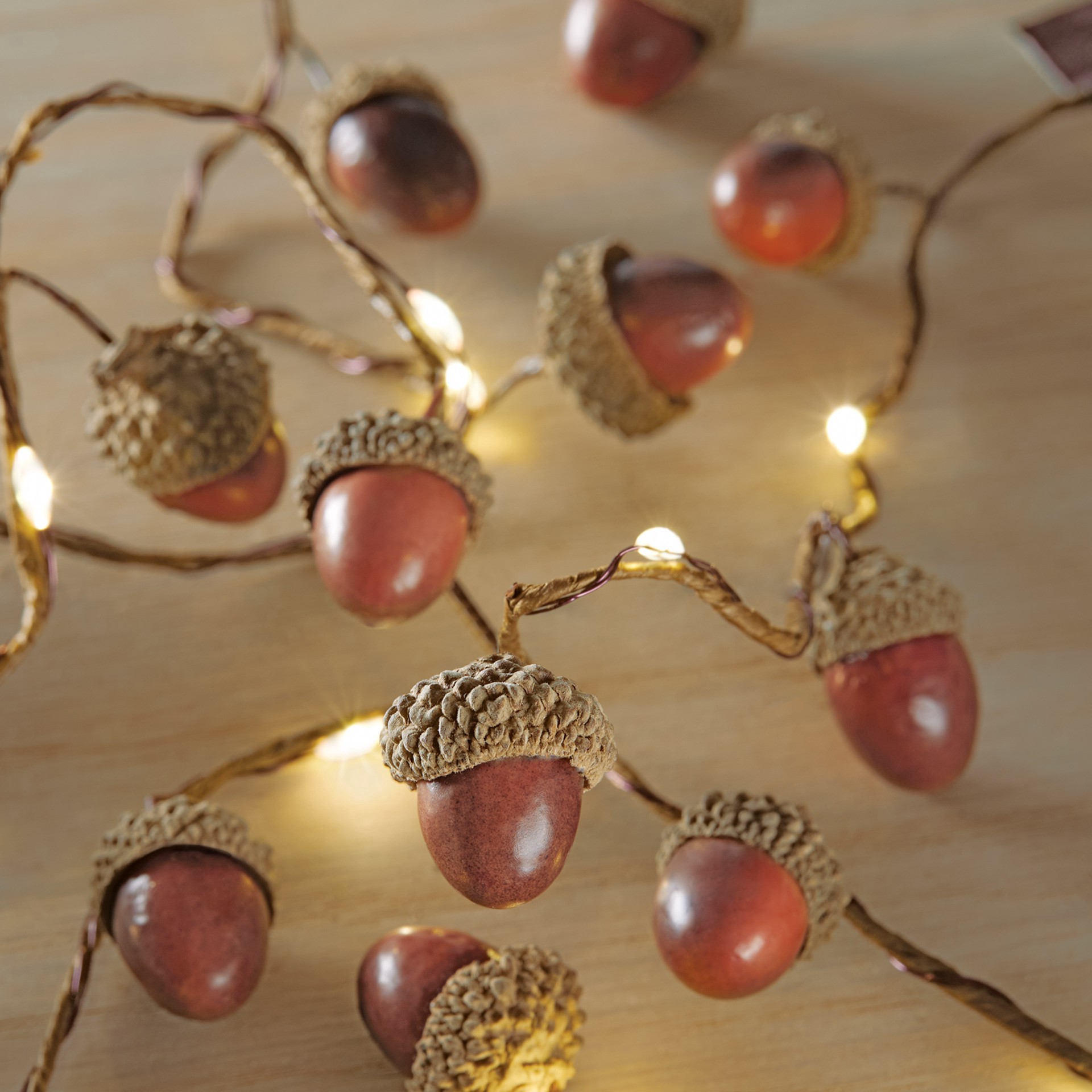 slide 3 of 3, 18ct. Warm White Led Brown Acorn String Lights By Ashland, 18 ct