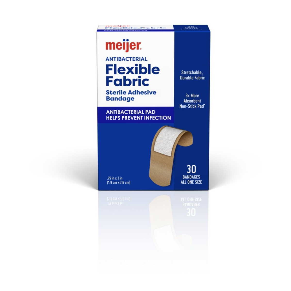 slide 1 of 21, Meijer Flexible Fabric Bandages, 30 ct