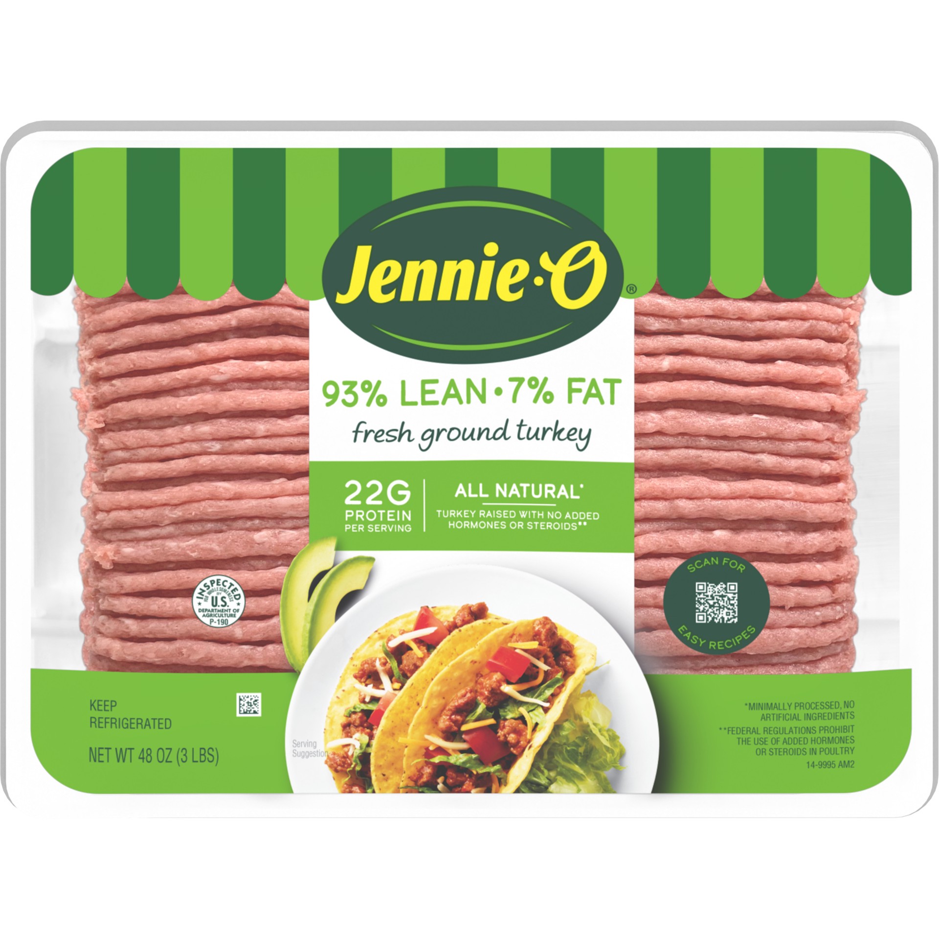 slide 1 of 7, Jennie-O 93% Lean Ground Turkey, 48 oz