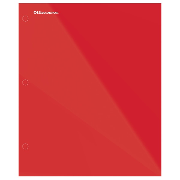 slide 1 of 2, Office Depot Brand Laminated Paper Folder, Letter Size, Red, 1 ct