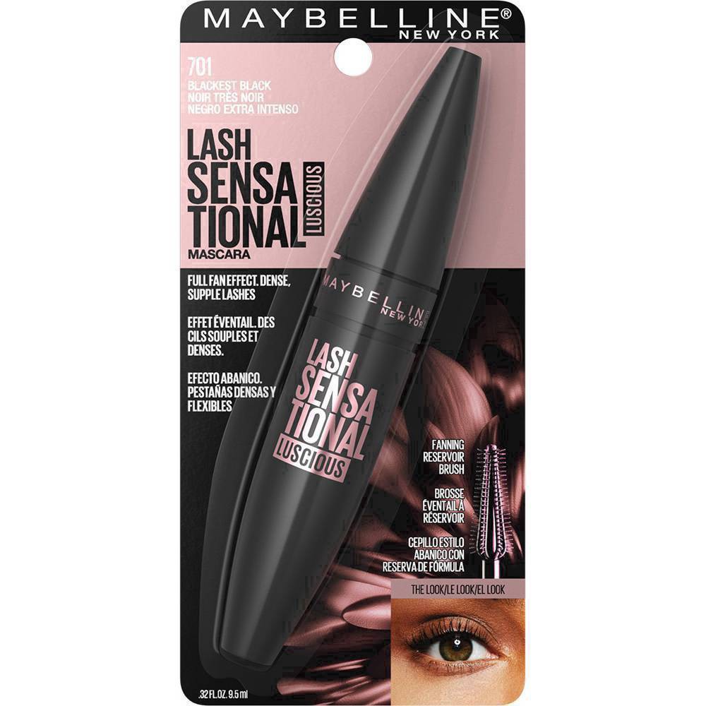 slide 42 of 47, Maybelline Lash Sensational Luscious Mascara - 701 Blackest Black - 0.32 fl oz, 0.32 fl oz