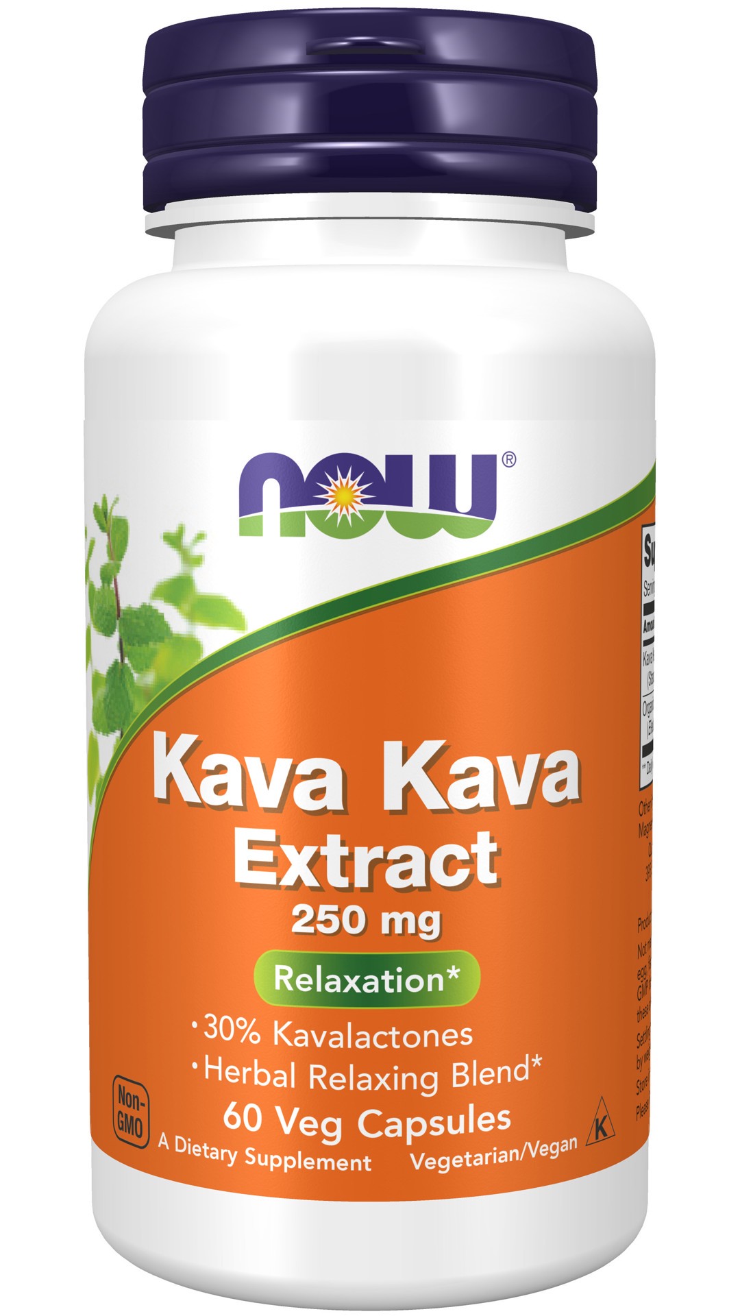 slide 1 of 4, NOW Kava Kava Extract 250 mg - 60 Veg Capsules, 60 ct; 250 mg