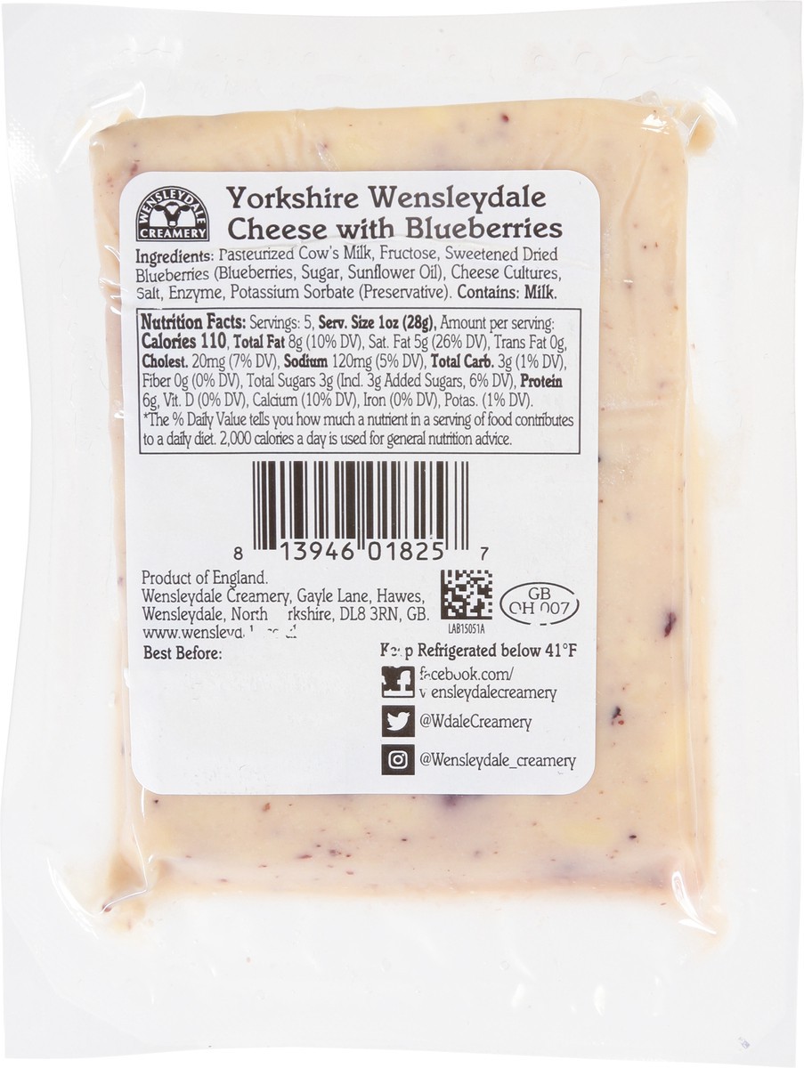 slide 8 of 11, Wensleydale Creamery Yorkshire Wensleydale Cheese with Blueberries 5.3 oz, 5.29 oz