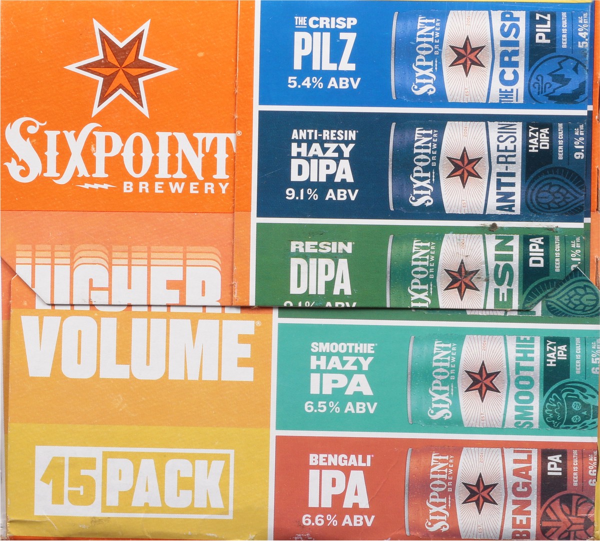 slide 8 of 10, Sixpoint Brewery Higher Volume Variety Pack 15 Pack 12 fl oz. Cans, 12 oz