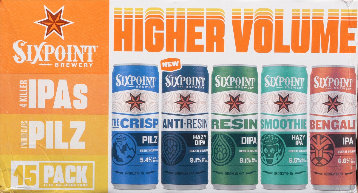 slide 3 of 10, Sixpoint Brewery Higher Volume Variety Pack 15 Pack 12 fl oz. Cans, 12 oz