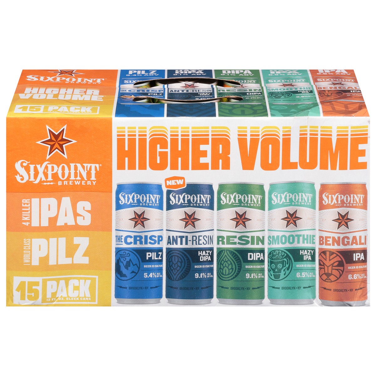 slide 1 of 10, Sixpoint Brewery Higher Volume Variety Pack 15 Pack 12 fl oz. Cans, 12 oz