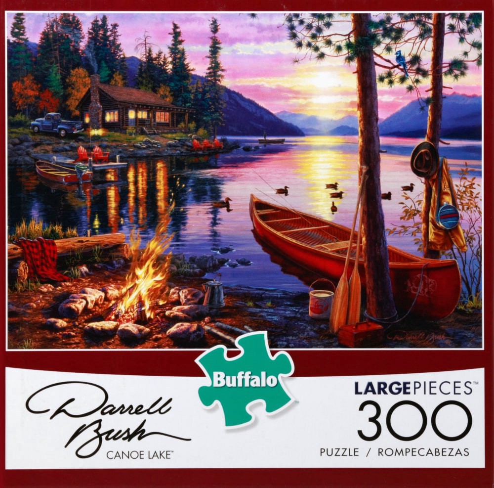 slide 2 of 2, Buffalo Games Darrell Bush Canoe Lake Large Pieces Puzzle, 300 ct