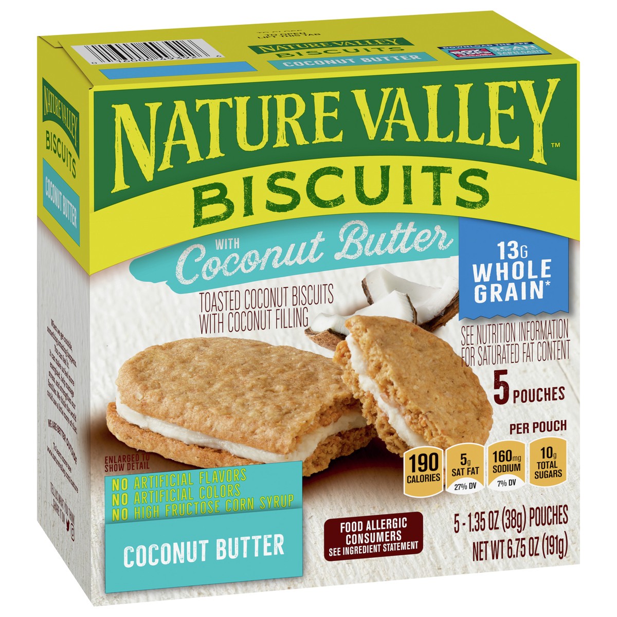 slide 2 of 9, Nature Valley Toasted Coconut Biscuit Sandwiches, 5 ct, 5 ct
