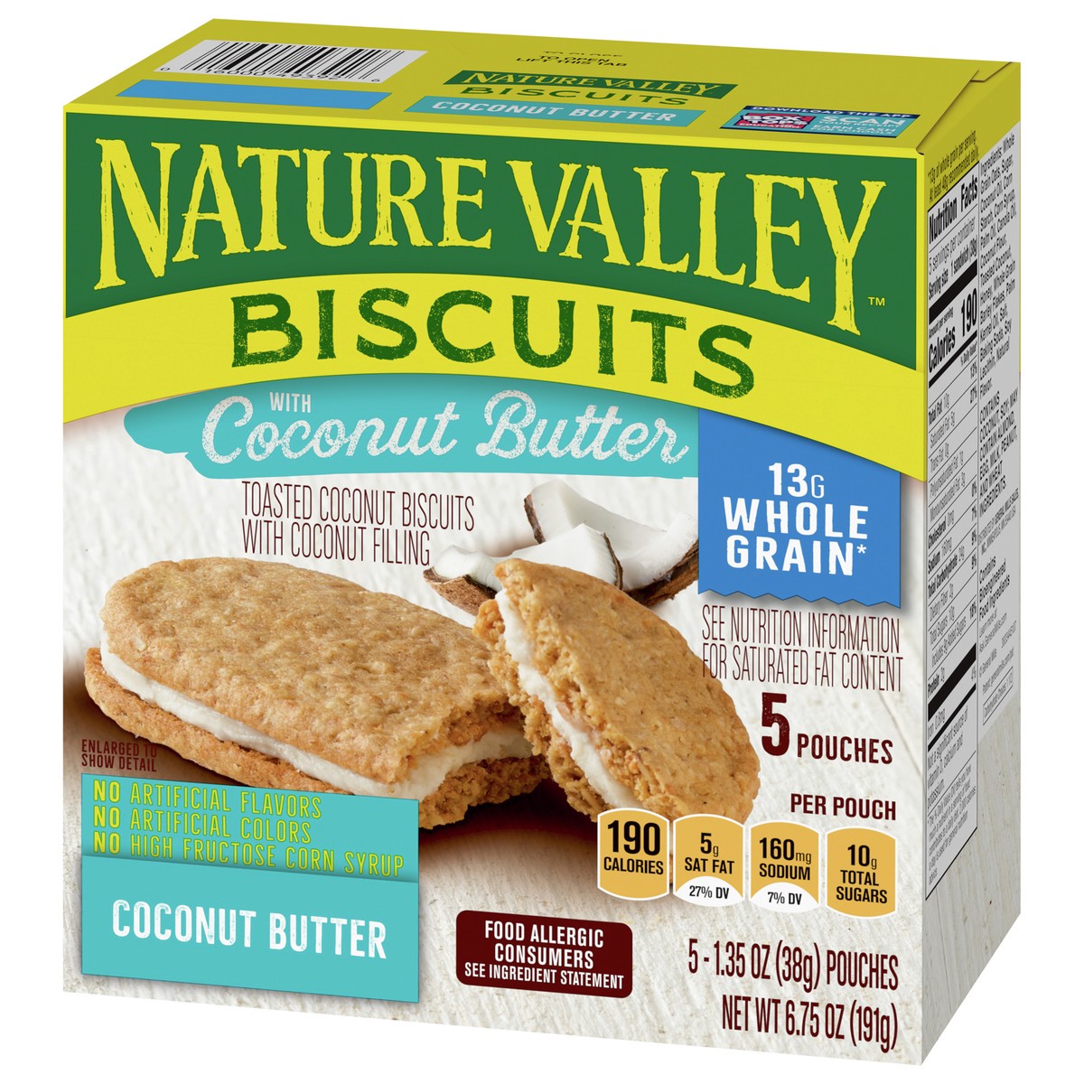 slide 3 of 9, Nature Valley Toasted Coconut Biscuit Sandwiches, 5 ct, 5 ct