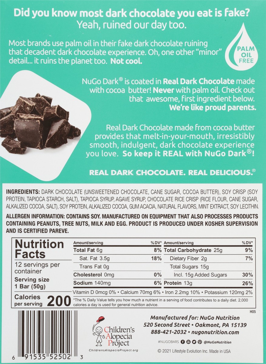 slide 6 of 9, Nugo Choc Chip Mint Chocolate Bar, 1.76 oz