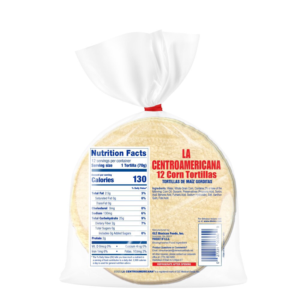 slide 5 of 5, La Centroamericana Corn Tortilla, 12 ct