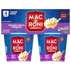 Mac-A-Roni Mac A Roni Pasta With Flavored Sauce Creamy White Cheddar 2.04 Oz, 4 Count