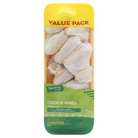 slide 1 of 1, Signature Farms Chicken Wings Value Pack, per lb