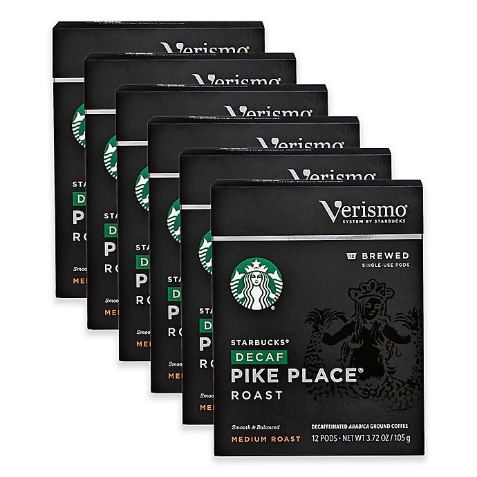 slide 1 of 1, Starbucks Verismo Decaf Pike's Place Brewed Coffee Pods, 72 ct