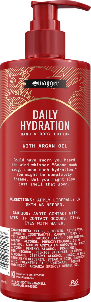 slide 2 of 3, Old Spice Daily Hydration Hand & Body Lotion for Men, Swagger with Argon Oil, 16.0 FL OZ, 16 fl oz