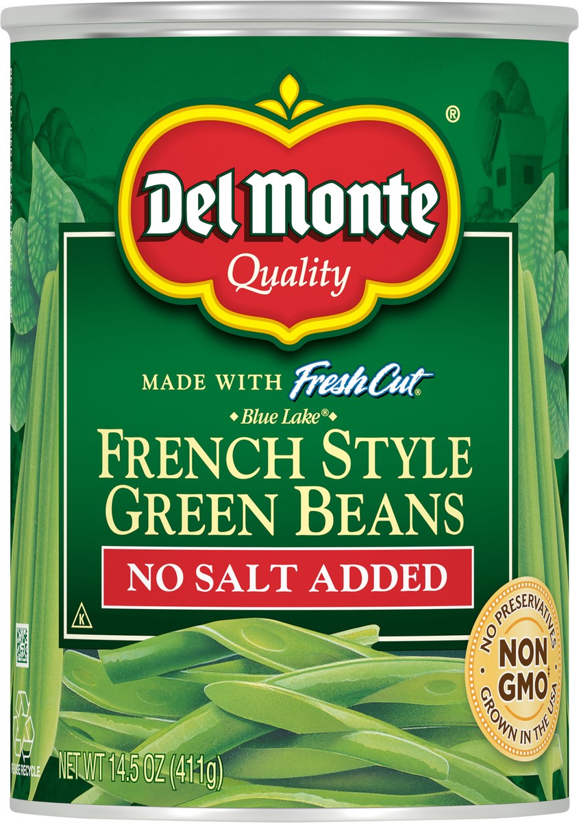 slide 5 of 7, Del Monte No Salt Added French Style Green Beans, 14.5 oz Can, 14.5 oz