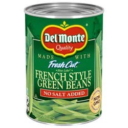 Del Monte No Salt Added French Style Green Beans, 14.5 oz Can