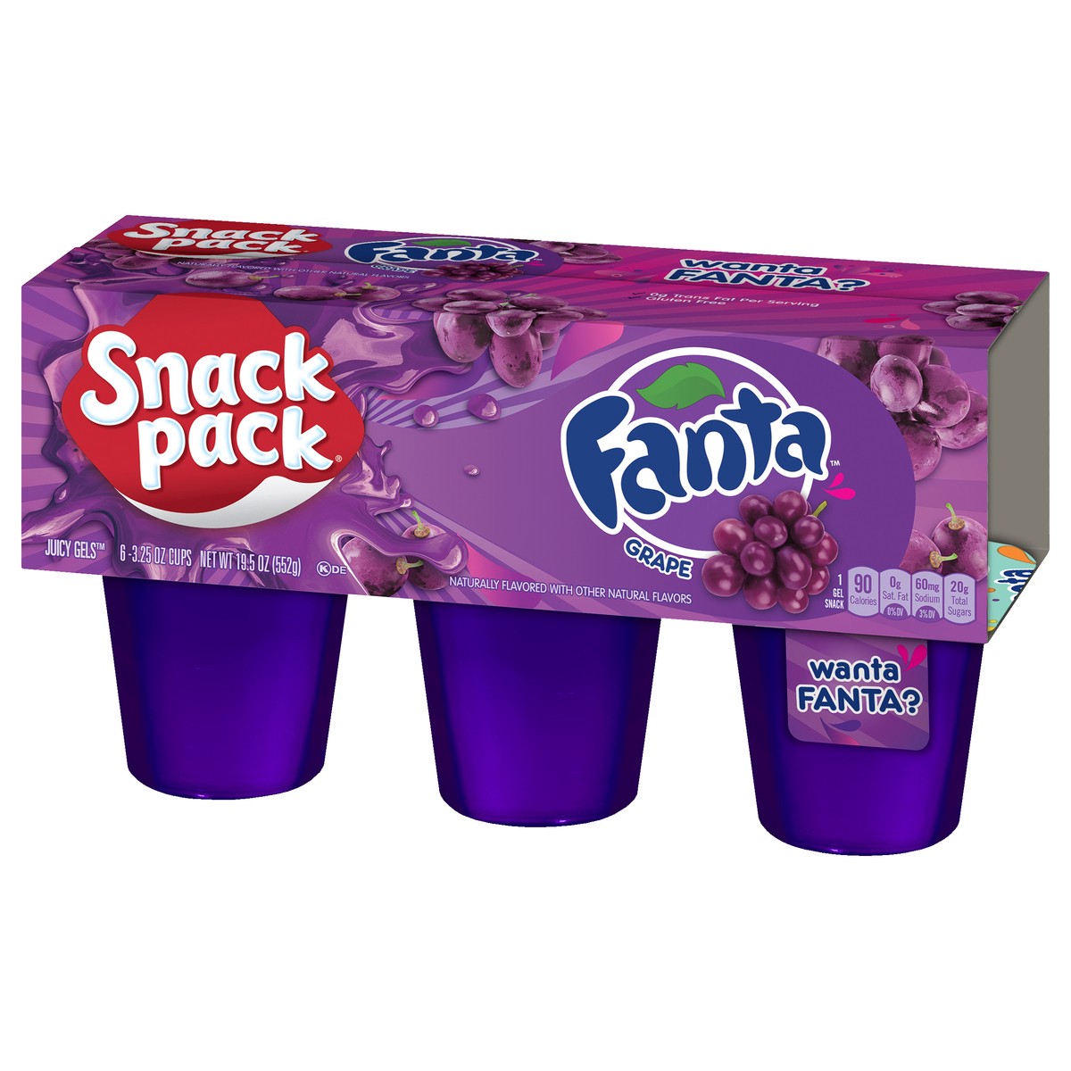 slide 2 of 10, Snack Pack Fanta Grape Juicy Gels 6 ea, 6 ct