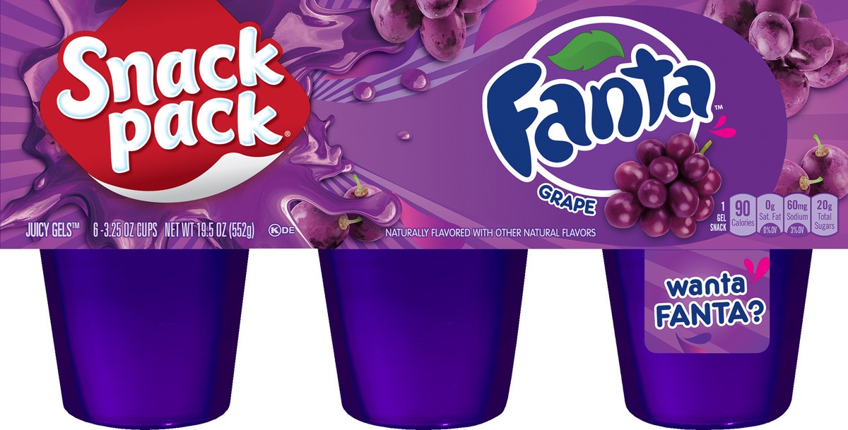 slide 5 of 10, Snack Pack Fanta Grape Juicy Gels 6 ea, 6 ct