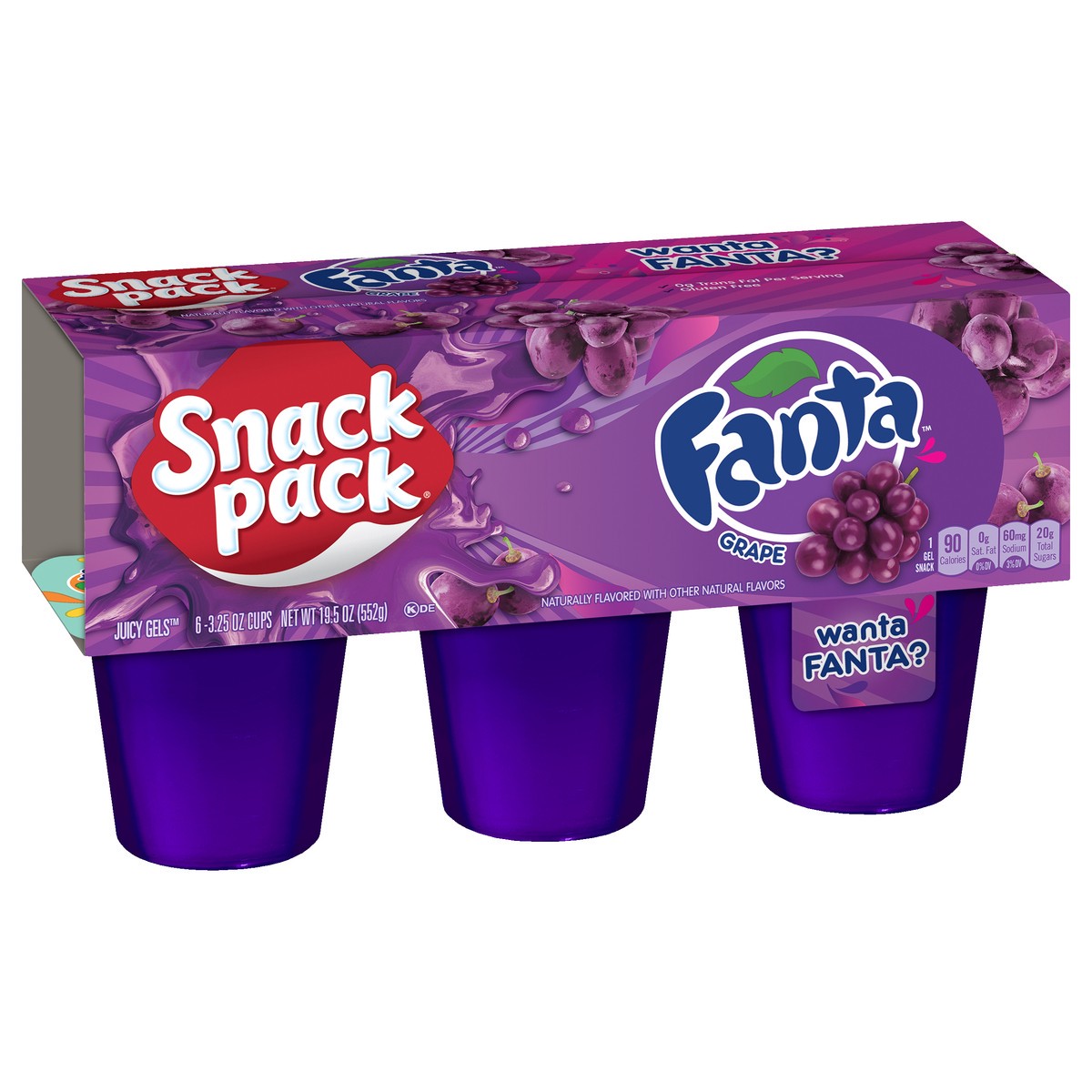 slide 7 of 10, Snack Pack Fanta Grape Juicy Gels 6 ea, 6 ct