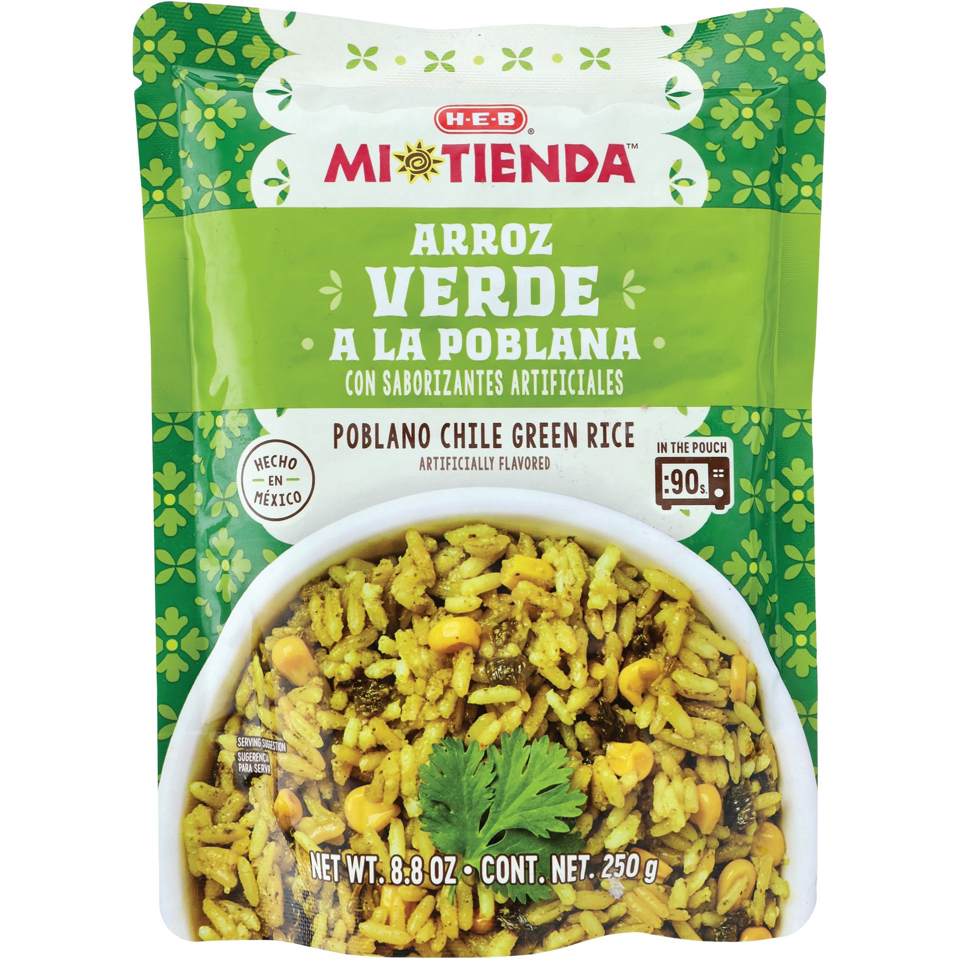 slide 1 of 1, H-E-B Mi Tienda Arroz Verde a la Poblana, 8.8 oz