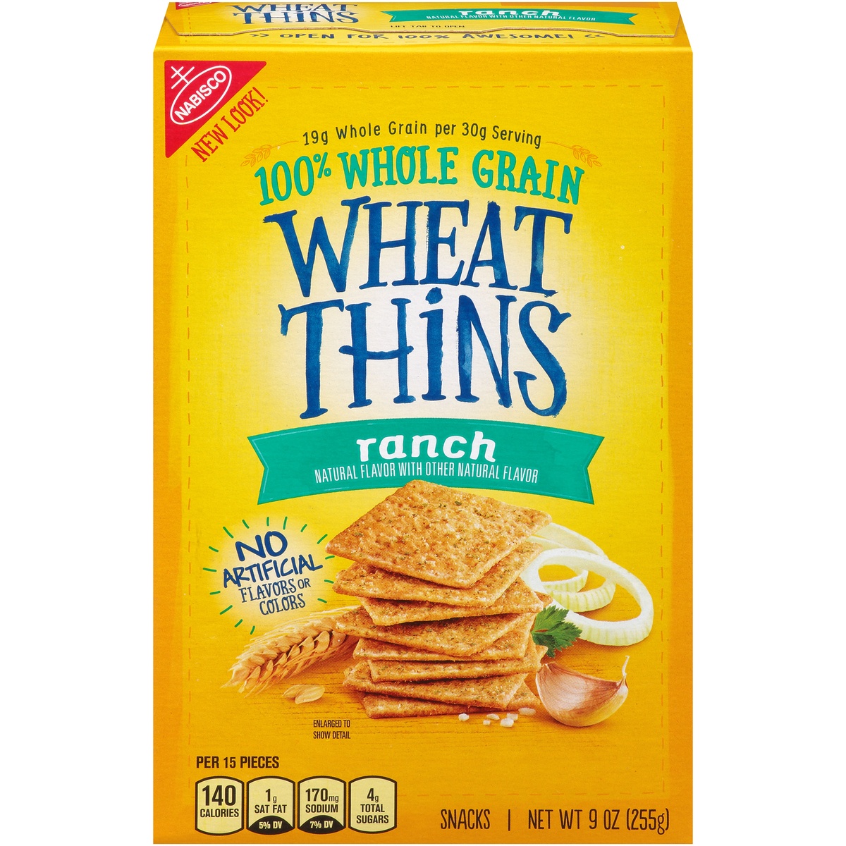 slide 1 of 1, Wheat Thins Snacks 100% Whole Grain Ranch, 9 oz