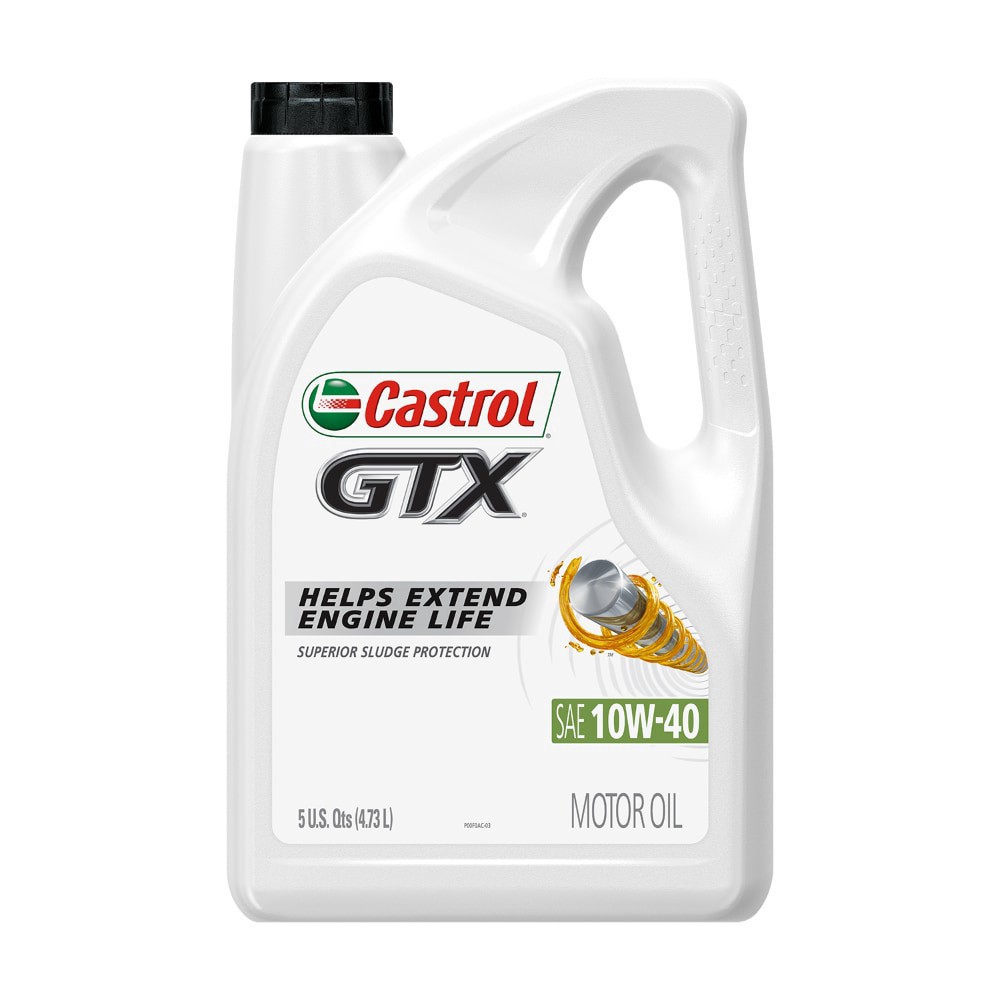 slide 2 of 2, Castrol GTX 10W-40 Conventional Motor Oil, 5 Quarts, 160 fl oz