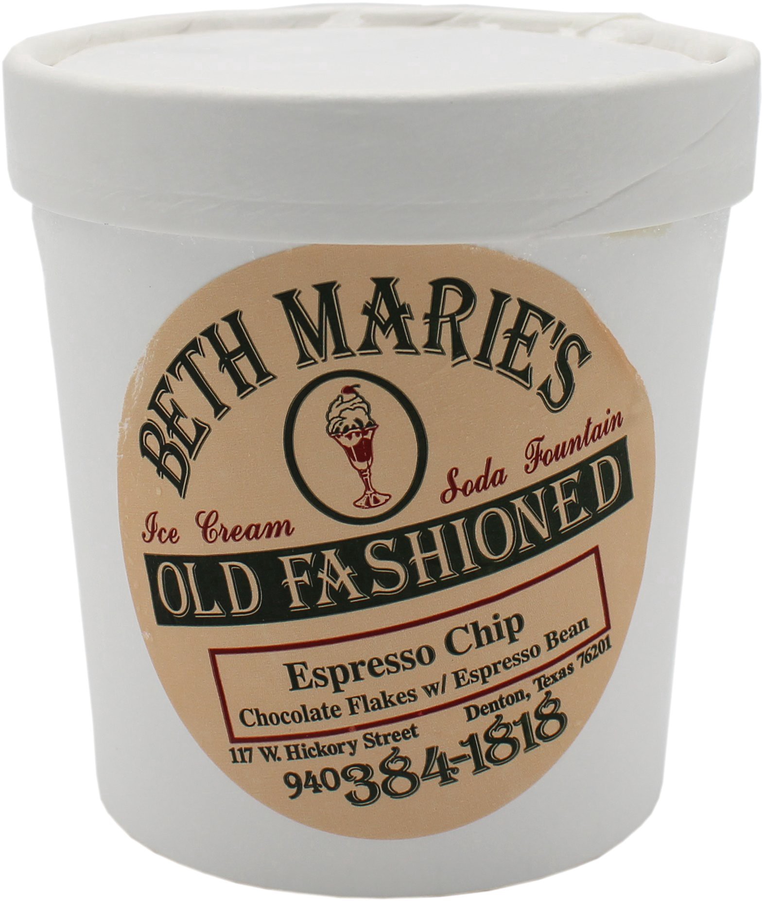slide 1 of 1, Beth Marie's Old Fashioned Espresso Chip Ice Cream, 1 pint