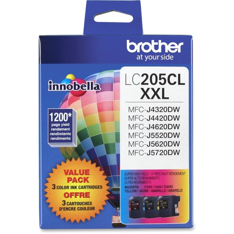 slide 2 of 3, Brother Extra-High-Yield Ink Cartridge, Cyan/Magenta/Yellow, Pack Of 3, Lc2053Pks, 3 ct
