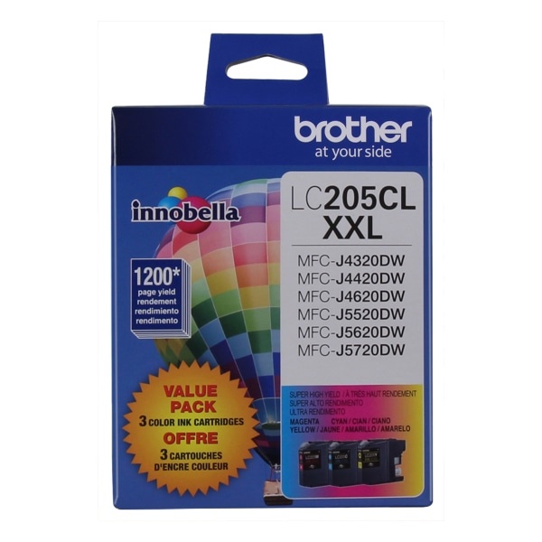 slide 1 of 3, Brother Extra-High-Yield Ink Cartridge, Cyan/Magenta/Yellow, Pack Of 3, Lc2053Pks, 3 ct