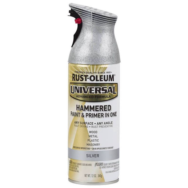 slide 4 of 12, Rust-Oleum 12oz Universal Hammered Spray Paint Silver, 12 oz