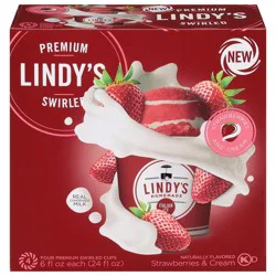 Lindy's Homemade Homemade Premium Strawberries & Cream Swirled Cups - 4 - 6 fl oz Cups
