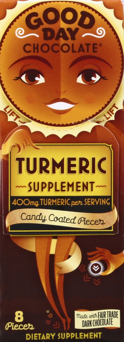 slide 6 of 9, Good Day Chocolate Turmeric, 0.9 oz